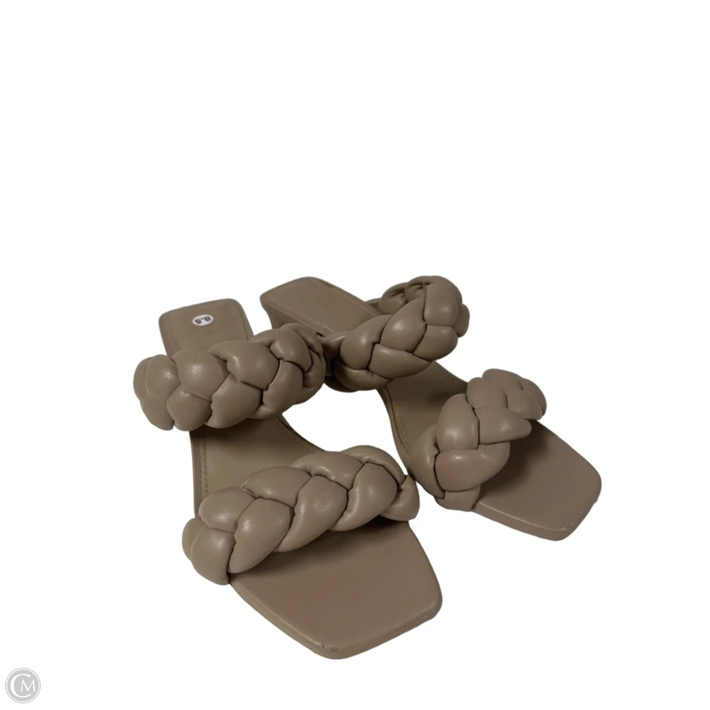 Sandals Heels Block By H&m In Taupe, Size: 8.5
