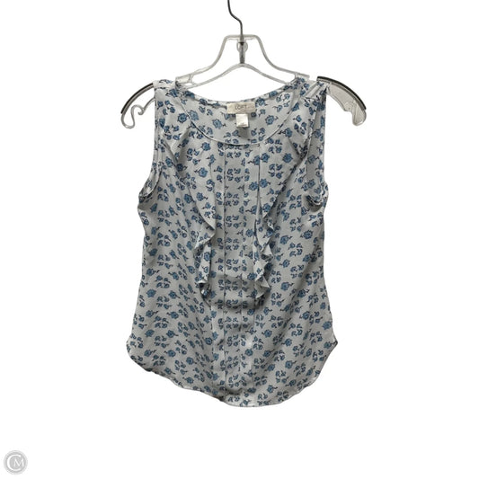 Top Sleeveless By Loft In Blue & White, Size: Xsp