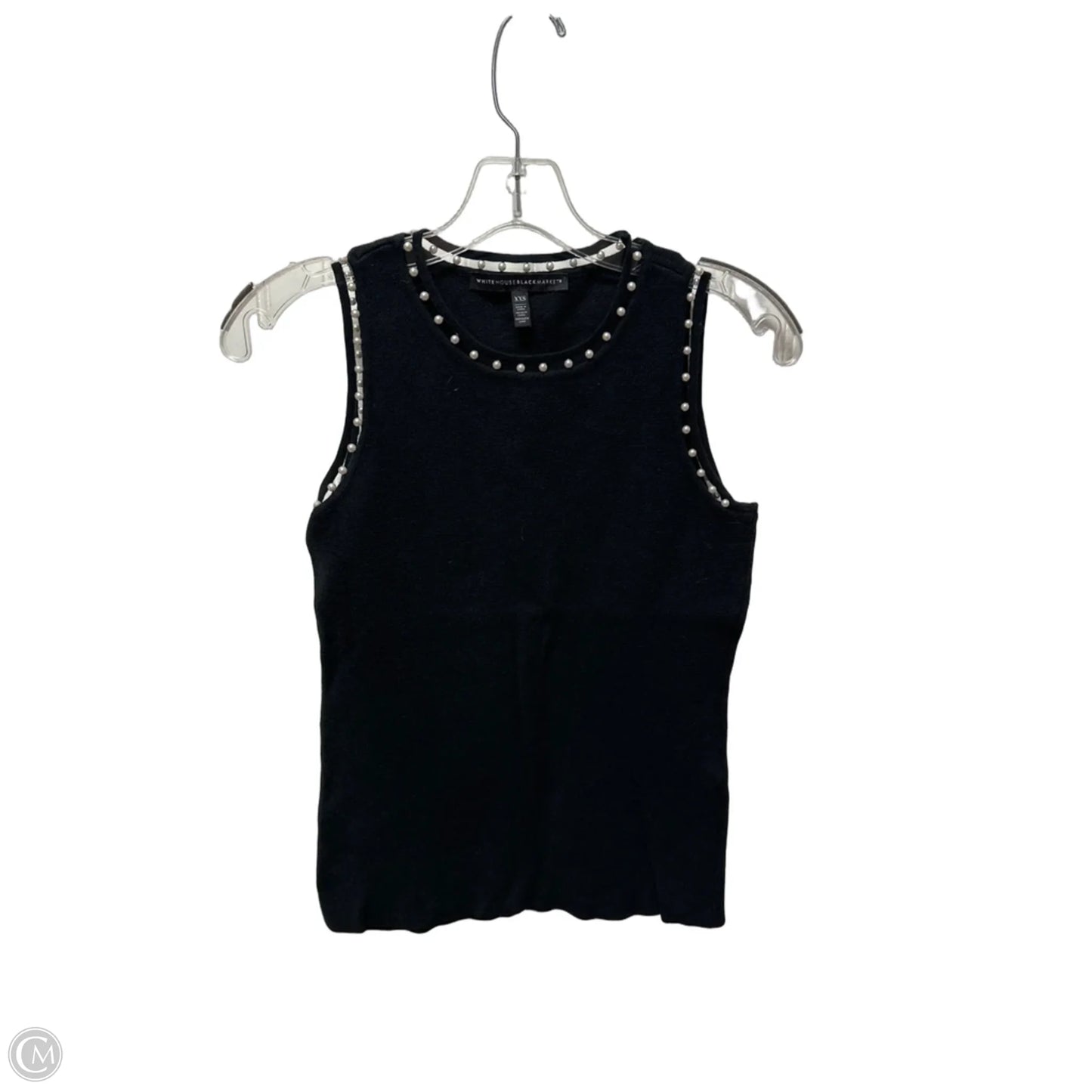 Top Sleeveless Basic By White House Black Market In Black & White, Size: Xxs