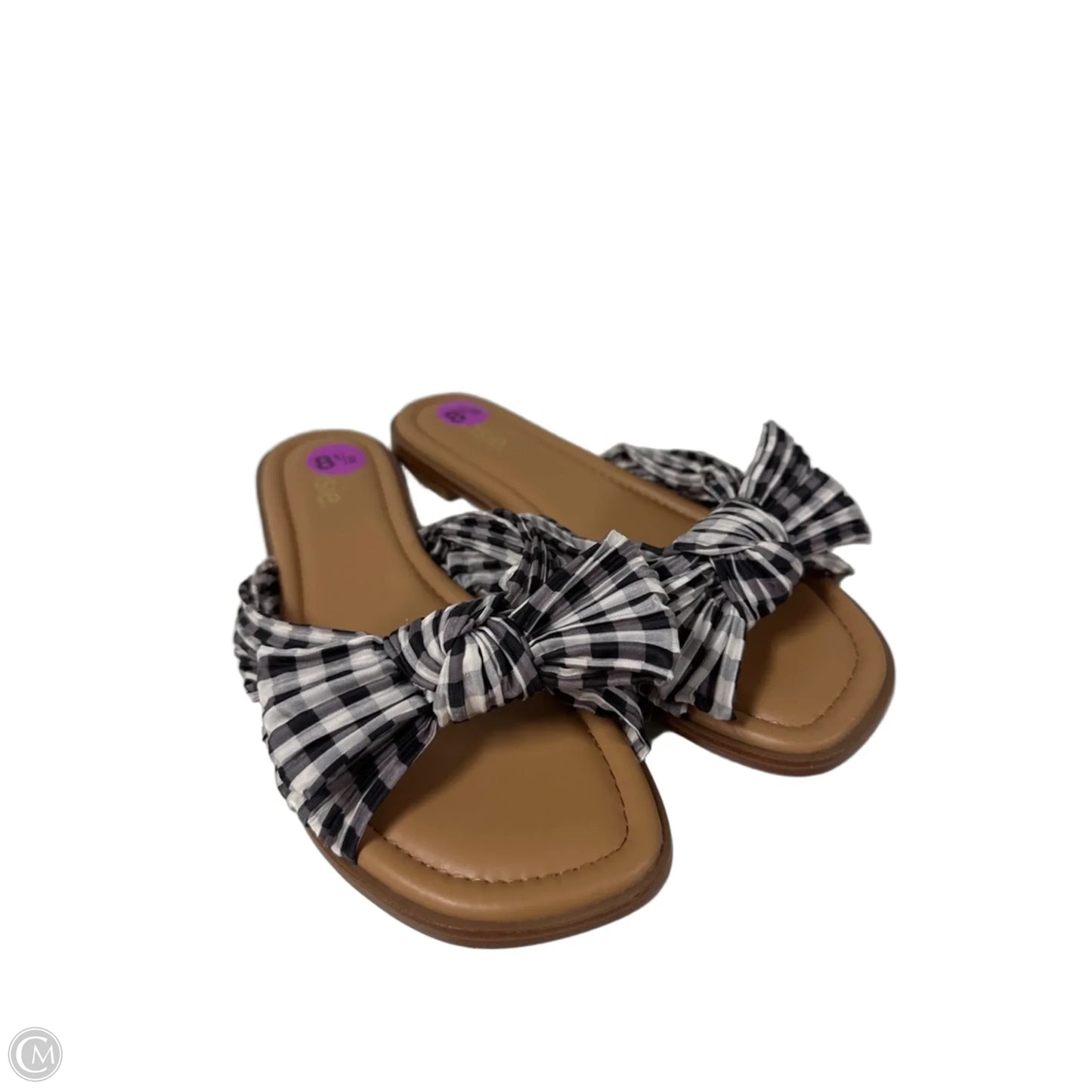 Sandals Flats By Kensie In Black & White, Size: 8.5