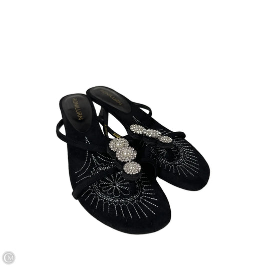 Sandals Heels Kitten By Clothes Mentor In Black, Size: 10