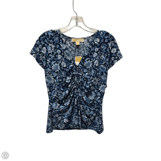 Top Short Sleeve By Michael By Michael Kors In Blue & White, Size: M