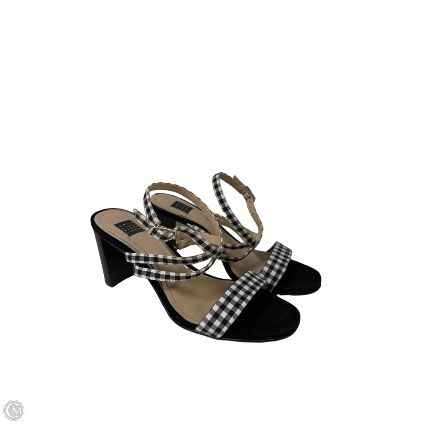Sandals Heels Block By White House Black Market In Black & White, Size: 6.5