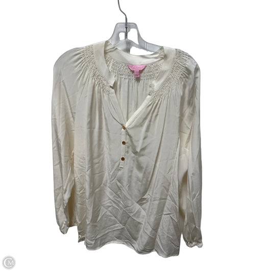 Top Long Sleeve Designer By Lilly Pulitzer In Cream, Size: L