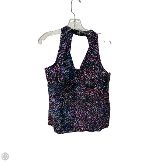 Swimsuit Top By Clothes Mentor In Black & Blue, Size: 1x