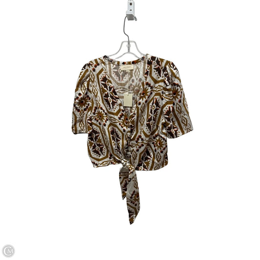 Top Short Sleeve By Melloday In Brown, Size: M