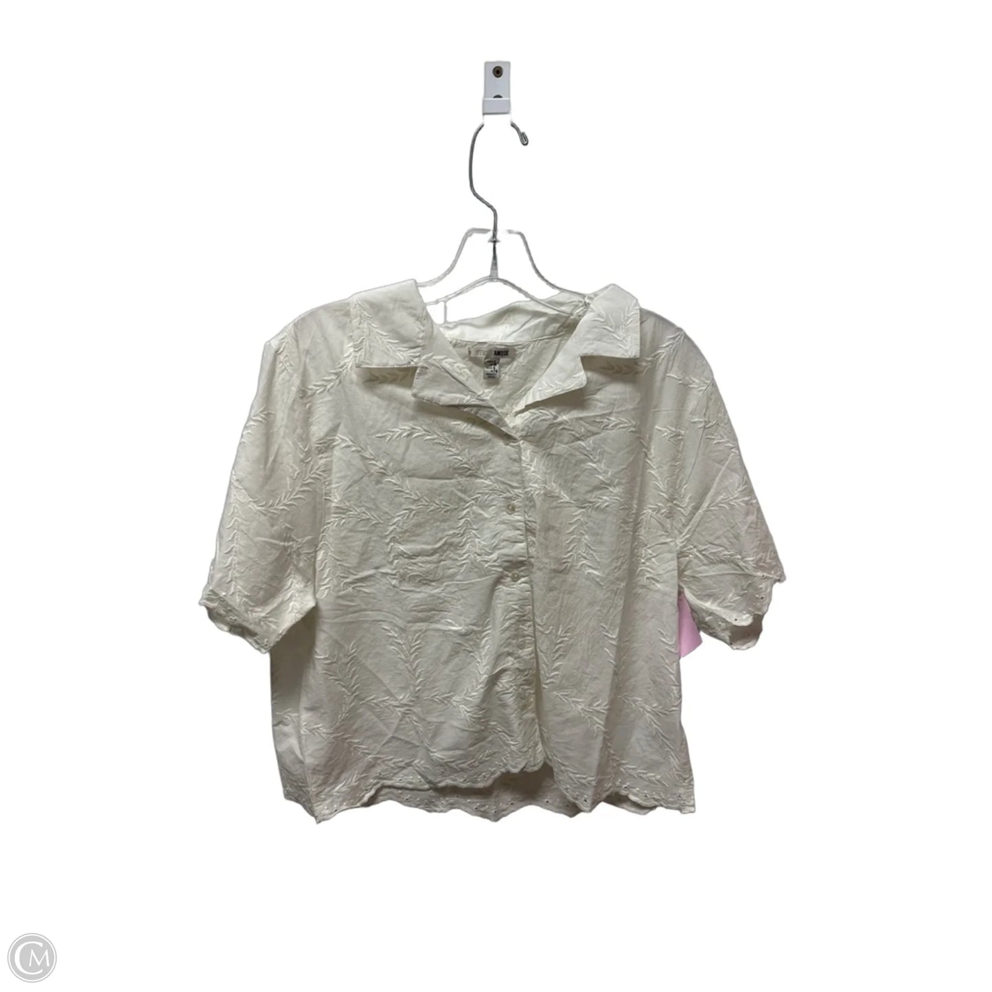 Top Short Sleeve By Clothes Mentor In Cream, Size: S