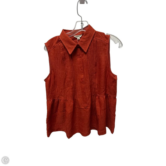 Top Sleeveless By Max Studio In Orange, Size: M