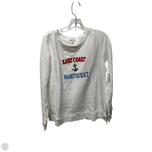 Sweatshirt Crewneck By Talbots In White, Size: L