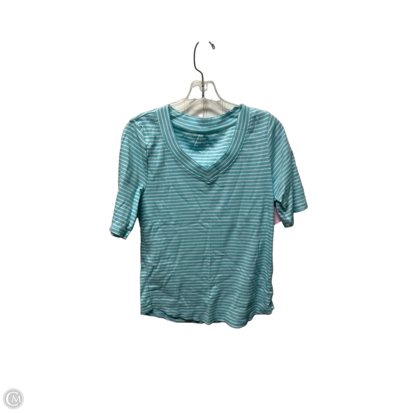 Top Short Sleeve Basic By Talbots In Striped Pattern, Size: L