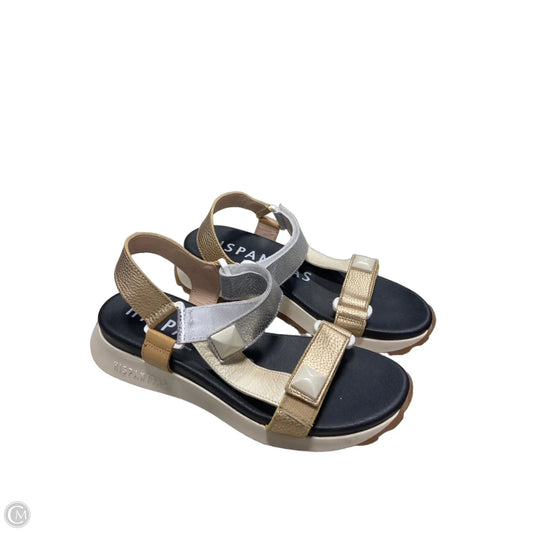 Sandals Flats By Cmb In Gold & Grey, Size: 8.5