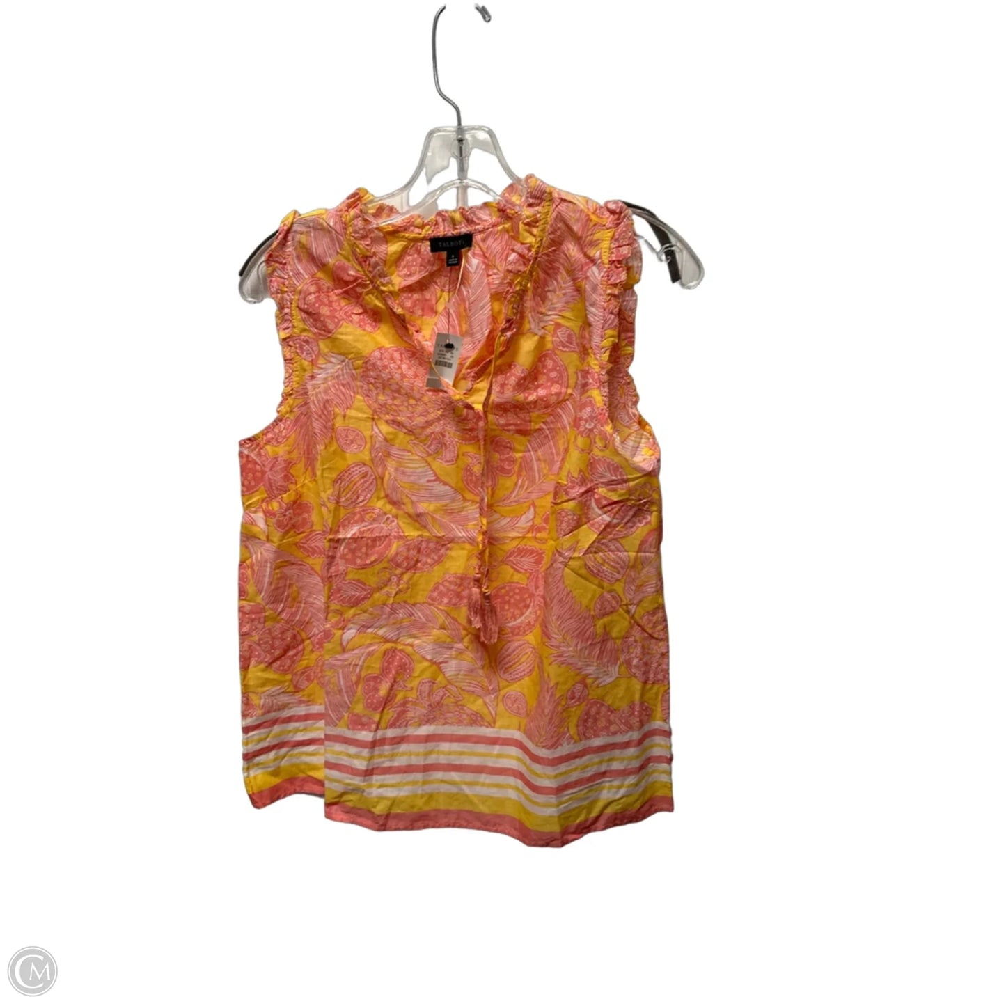 Top Sleeveless Basic By Talbots In Pink & Yellow, Size: S