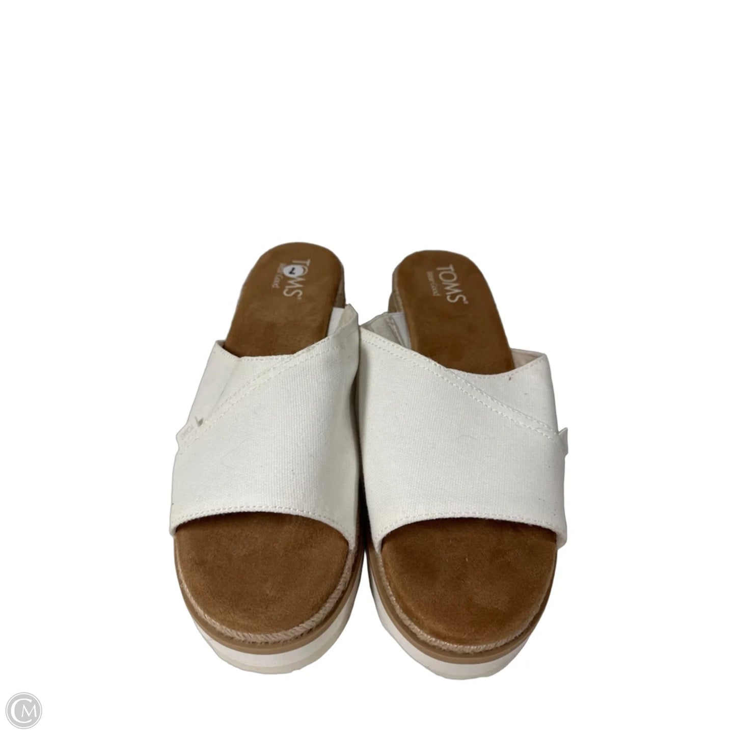 Sandals Heels Wedge By Toms In White, Size: 7