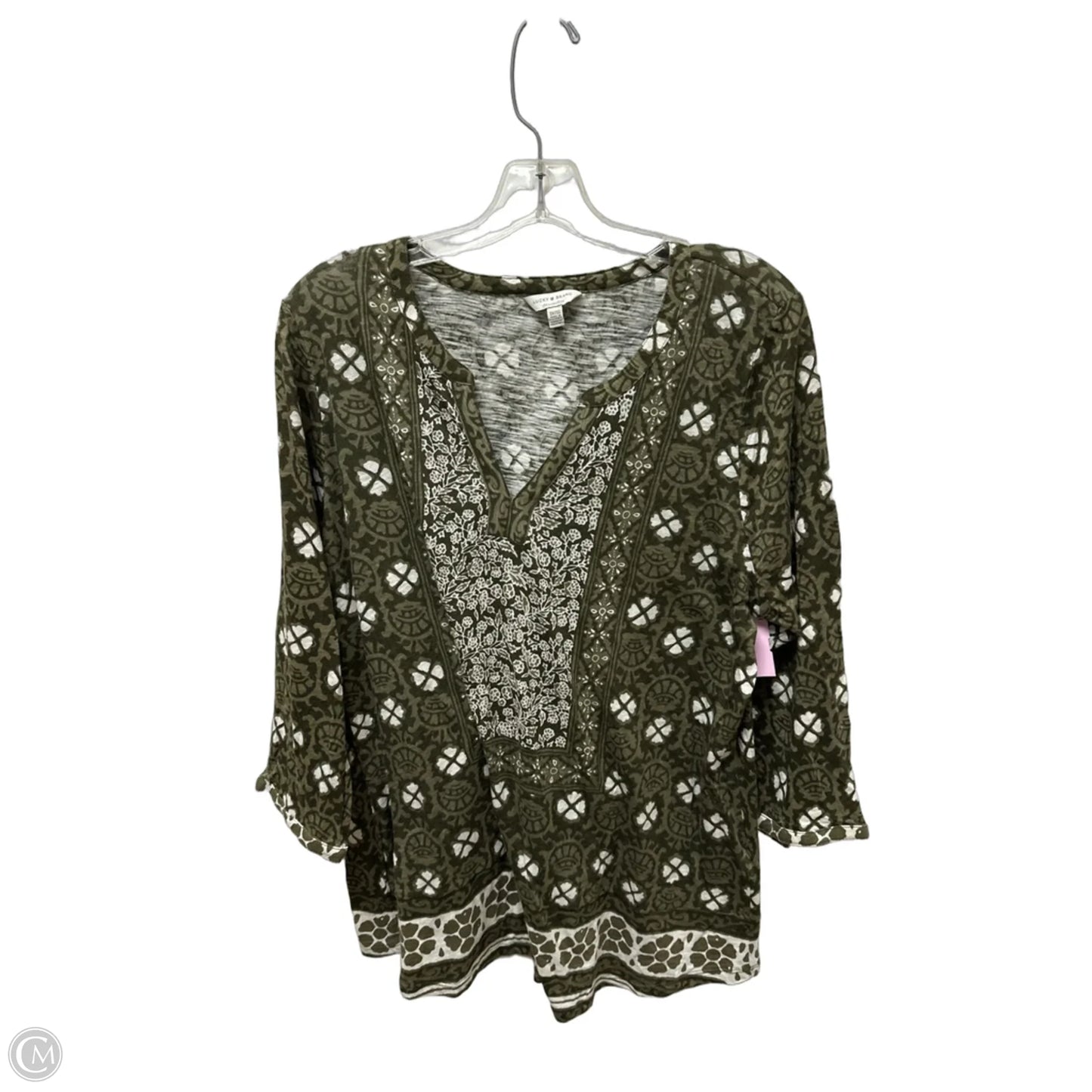 Top Long Sleeve Basic By Lucky Brand In Green, Size: 1x