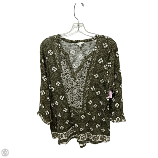 Top Long Sleeve Basic By Lucky Brand In Green, Size: 1x