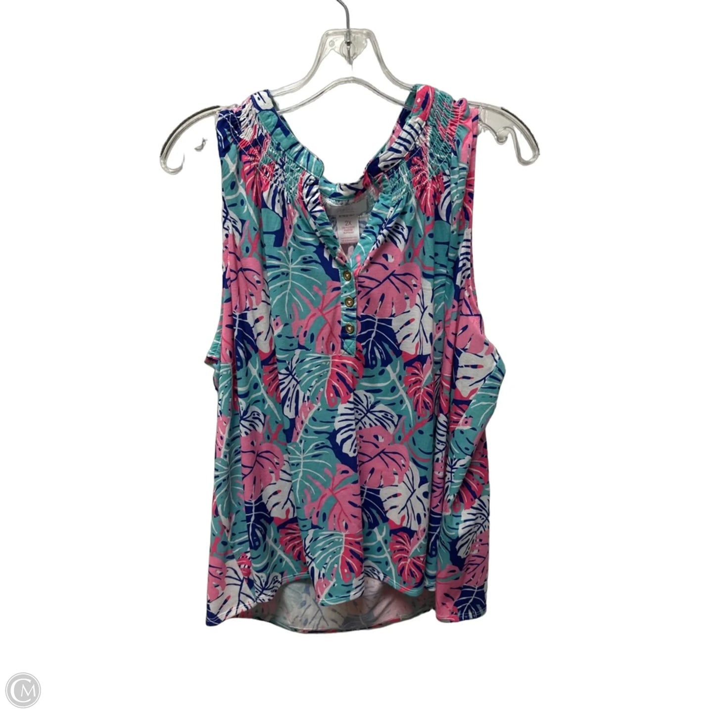 Top Sleeveless By Stella And Dot In Blue & Pink, Size: 2x
