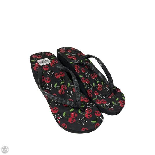 Sandals Heels Platform By Clothes Mentor In Black & Red, Size: 9