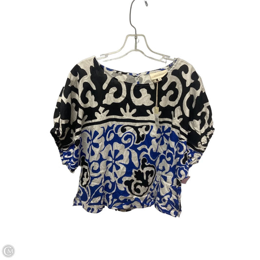 Top Short Sleeve Basic By Melloday In Black & Blue, Size: S
