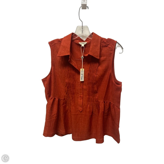 Top Sleeveless By Max Studio In Orange, Size: L