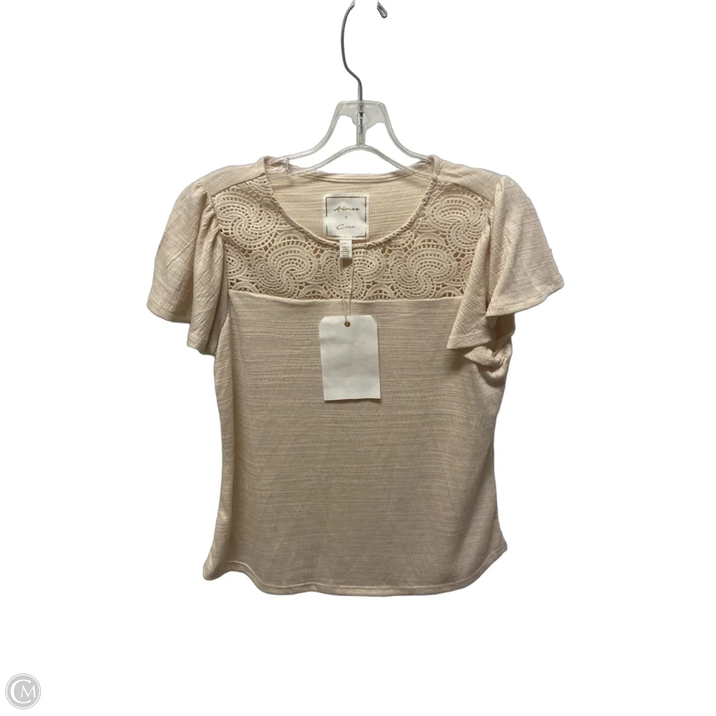 Top Short Sleeve By Clothes Mentor In Beige, Size: S
