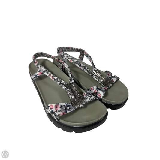 Sandals Flats By Alegria In Floral Print, Size: 7.5