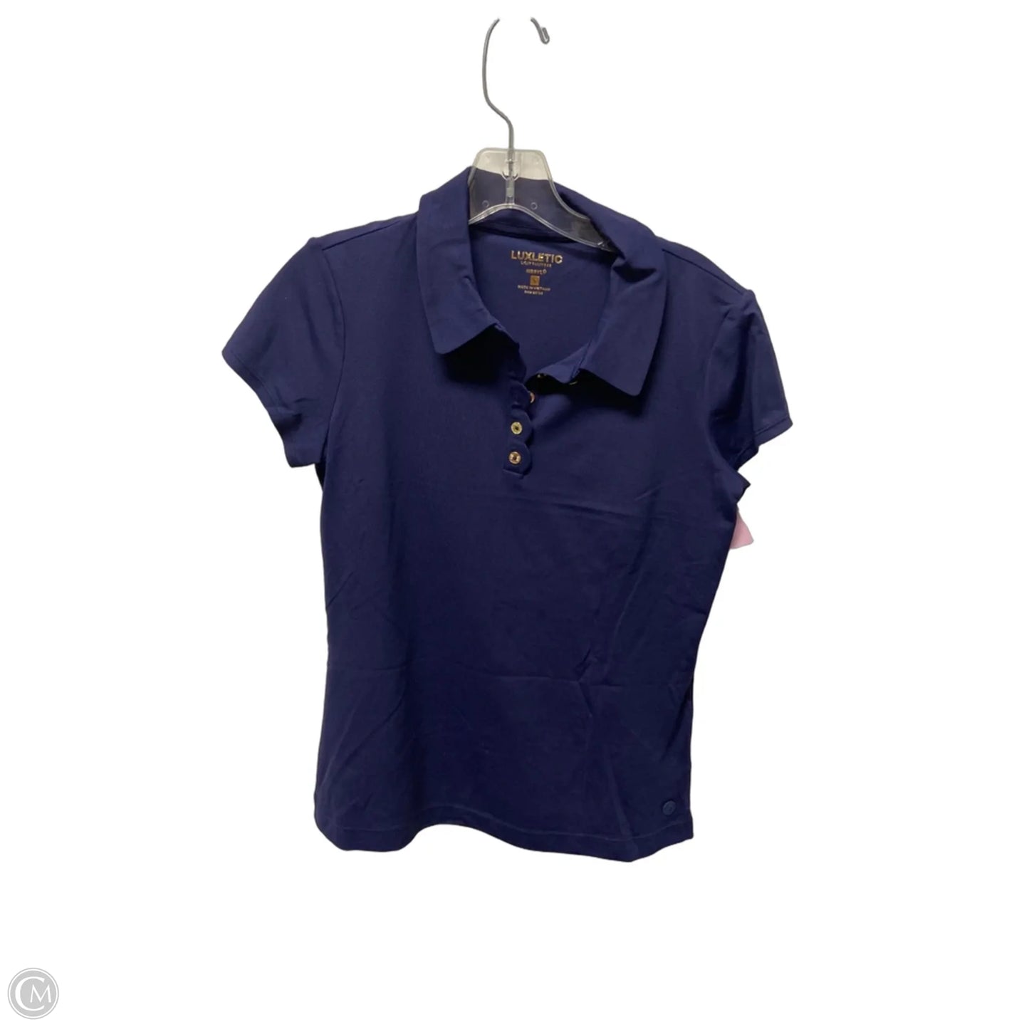 Top Short Sleeve Designer By Lilly Pulitzer In Navy, Size: S