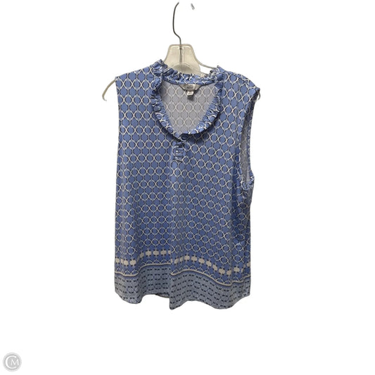 Top Sleeveless By Croft And Barrow In Blue, Size: 1x