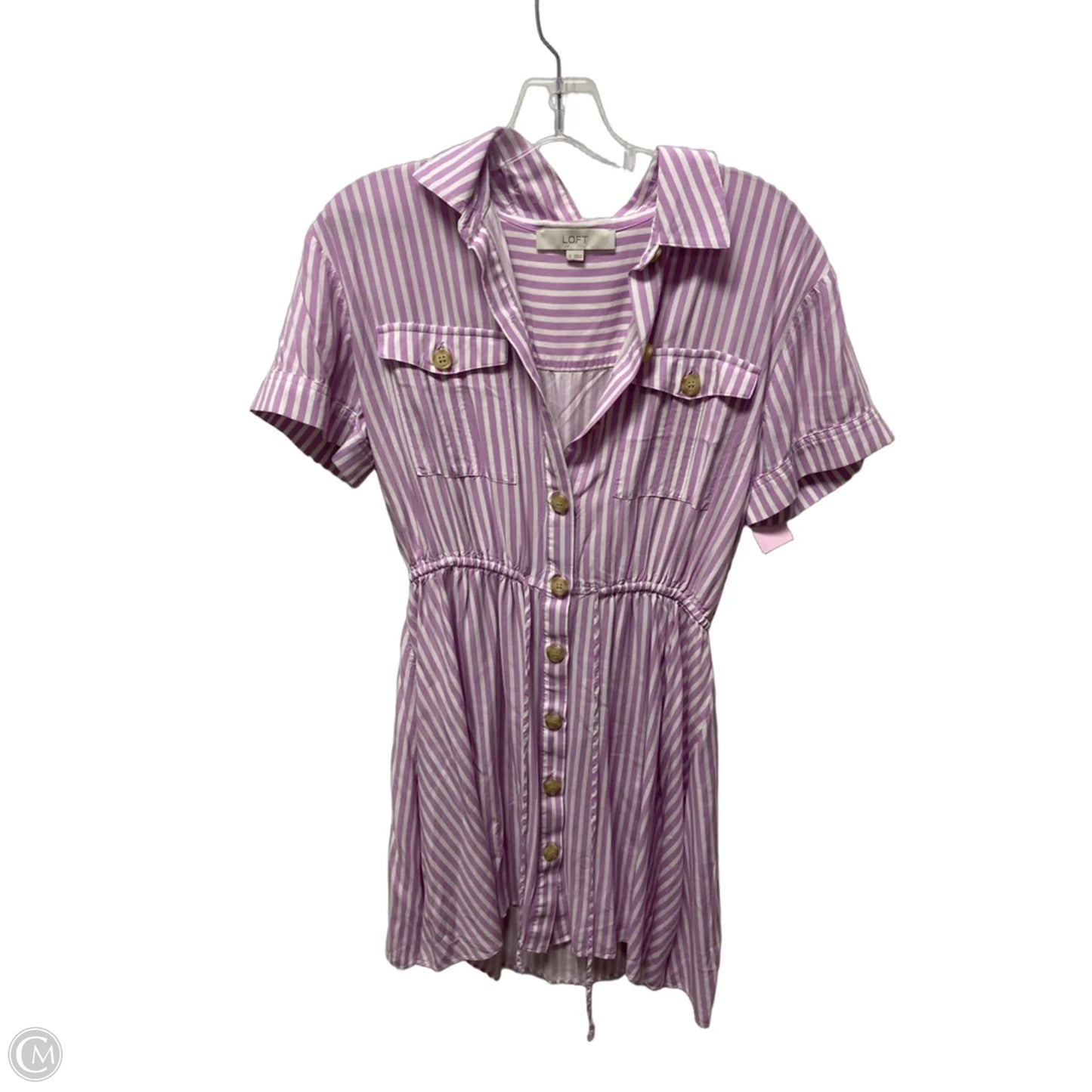 Dress Casual Short By Loft In Striped Pattern, Size: S