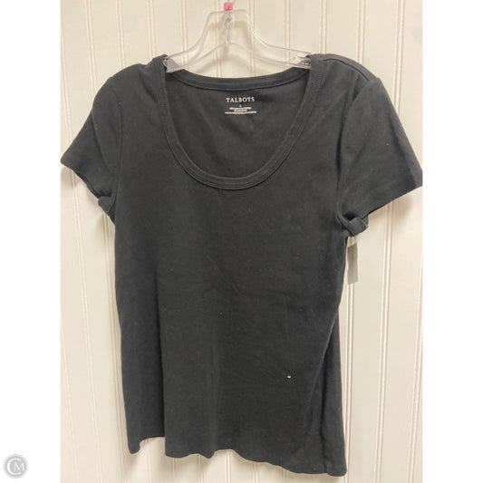 Top Short Sleeve Basic By Talbots In Black, Size: L