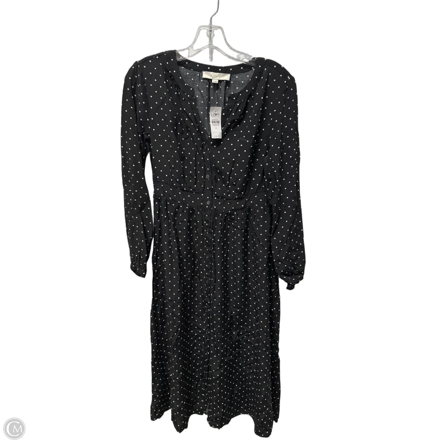 Dress Casual Maxi By Loft In Polkadot Pattern, Size: Xs