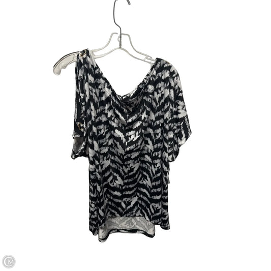 Top Short Sleeve By Zac And Rachel In Black & White, Size: 3x