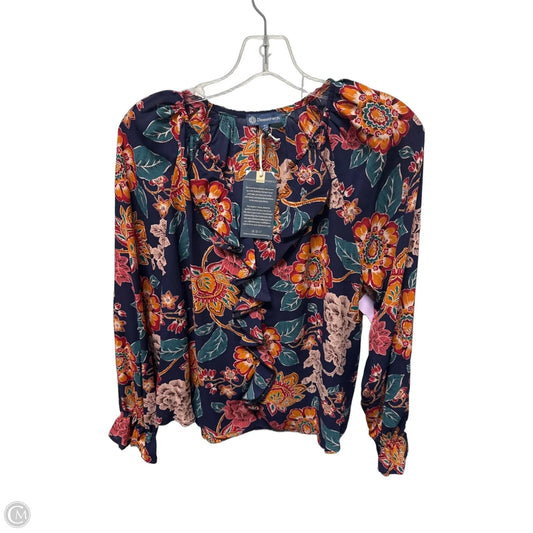 Top Long Sleeve By Democracy In Floral Print, Size: S