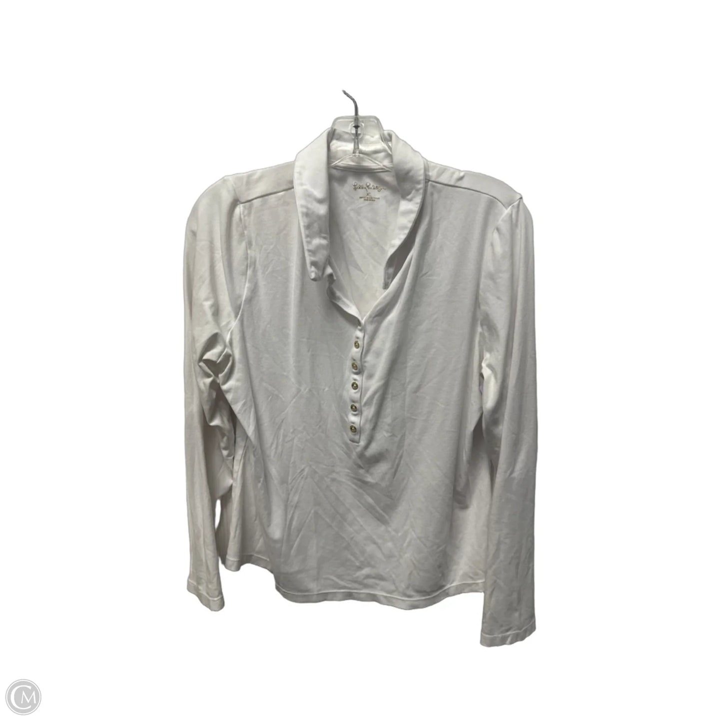 Top Long Sleeve Designer By Lilly Pulitzer In White, Size: Xl