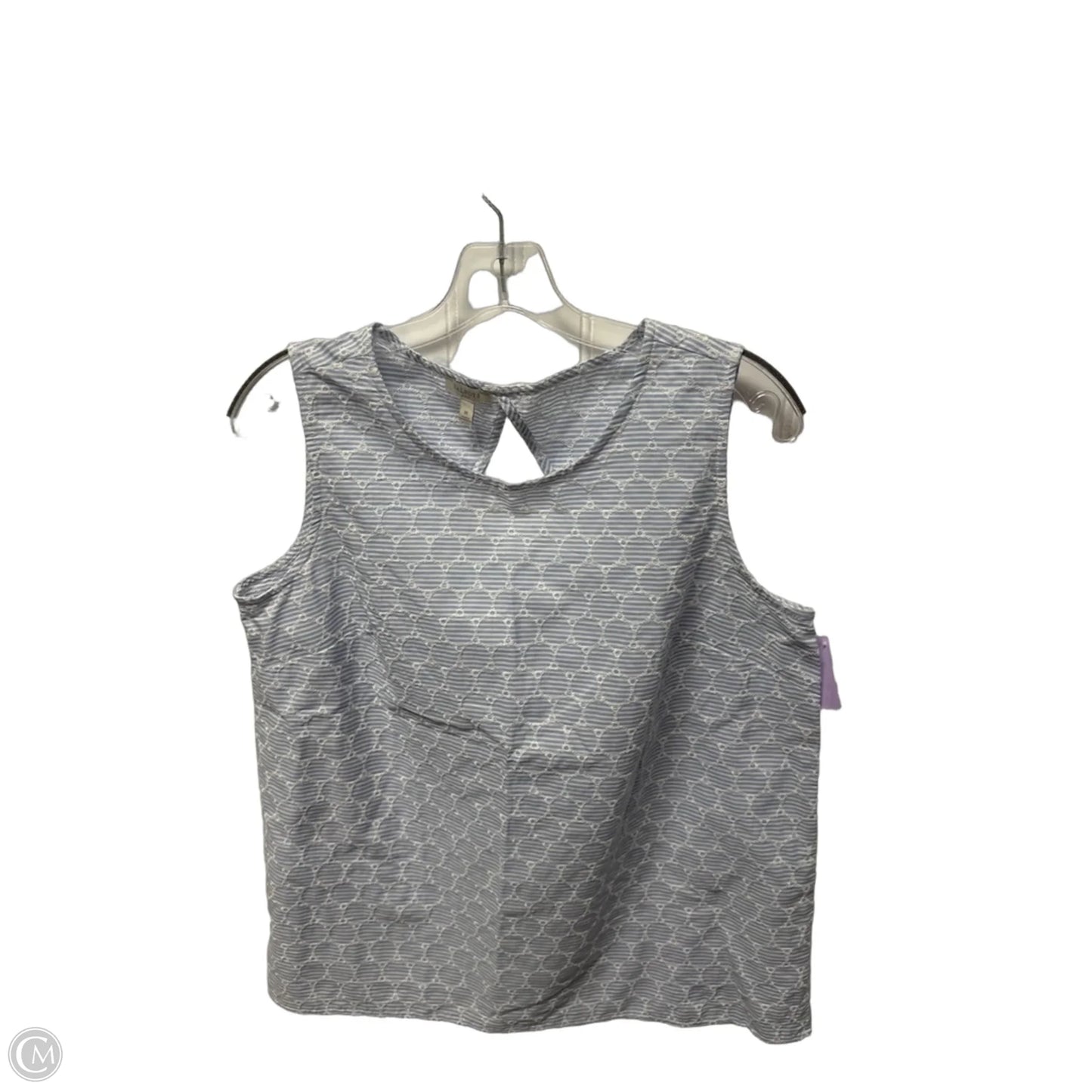 Top Sleeveless By Talbots In Blue & White, Size: M