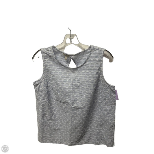 Top Sleeveless By Talbots In Blue & White, Size: M