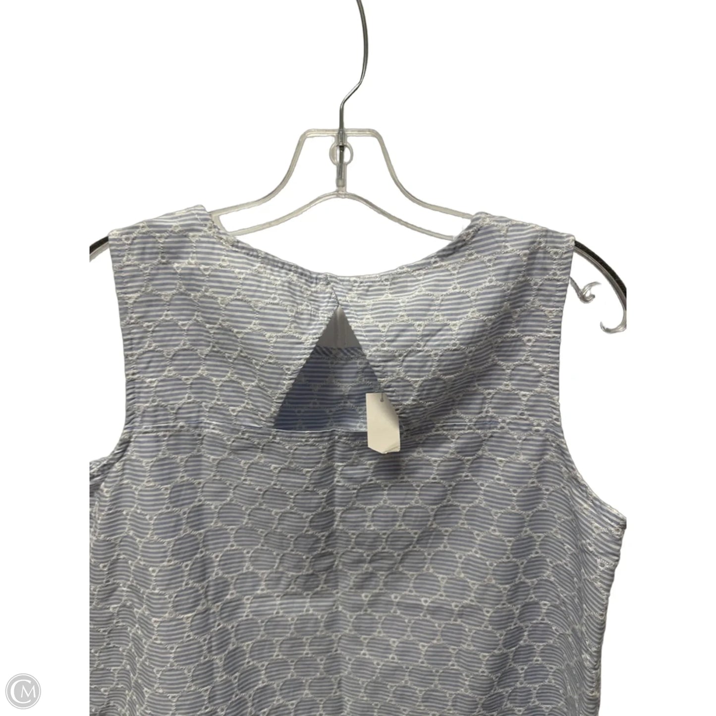 Top Sleeveless By Talbots In Blue & White, Size: M