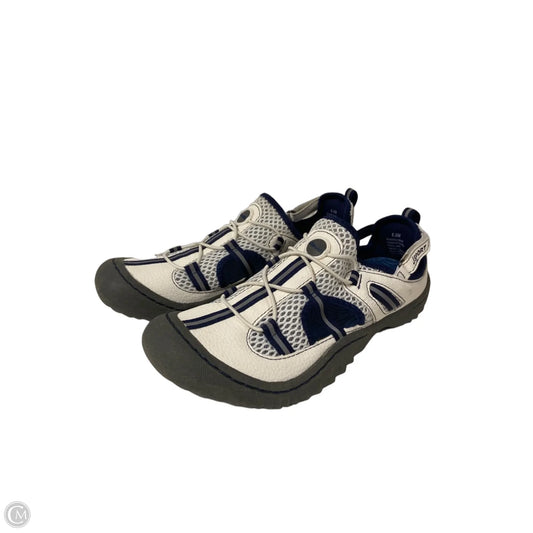 Shoes Flats By Jambu In Blue & White, Size: 6.5