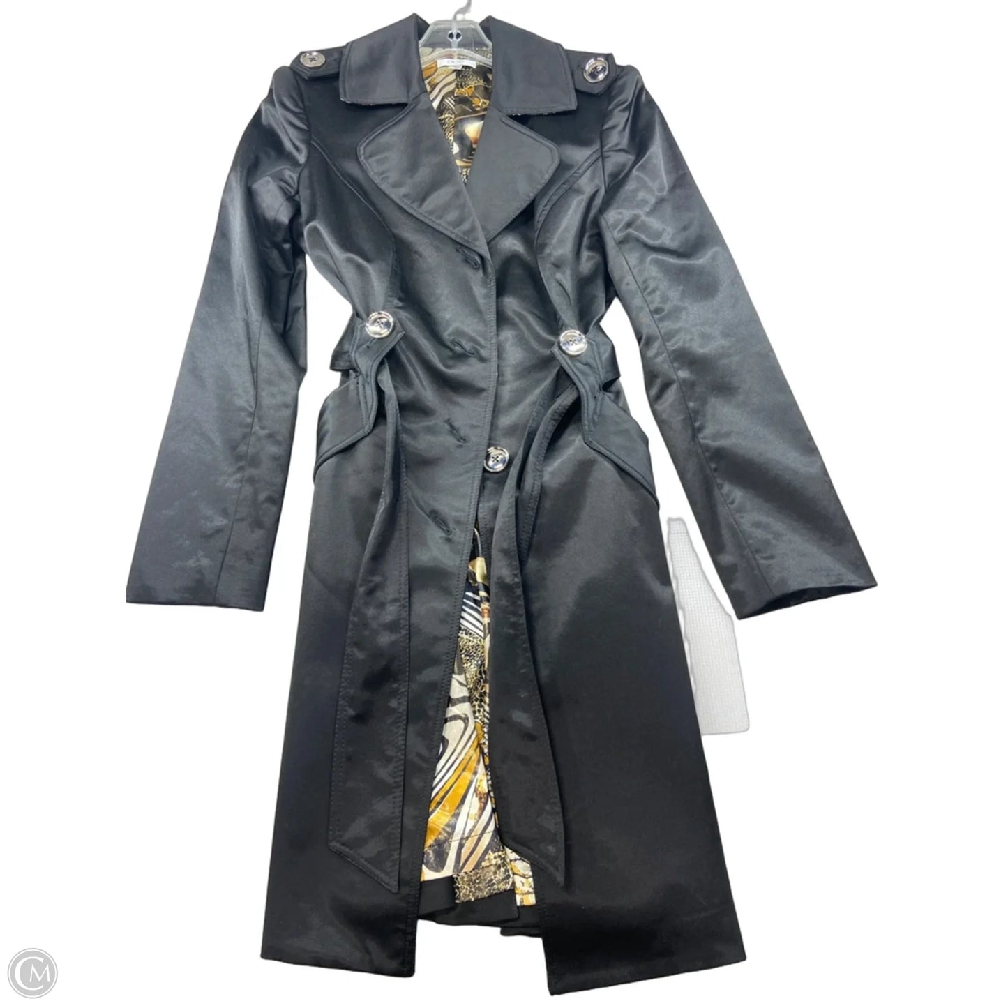 Coat Trench Coat By Cache In Black, Size: M