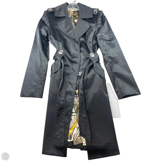 Coat Trench Coat By Cache In Black, Size: M
