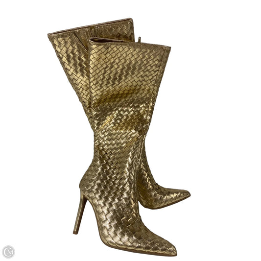 Boots Knee Heels By Inc In Gold, Size: 6.5