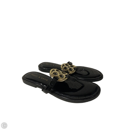 Sandals Flip Flops By Kelly And Katie In Black, Size: 8.5
