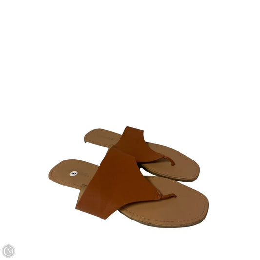 Sandals Flats By Soda In Brown, Size: 9