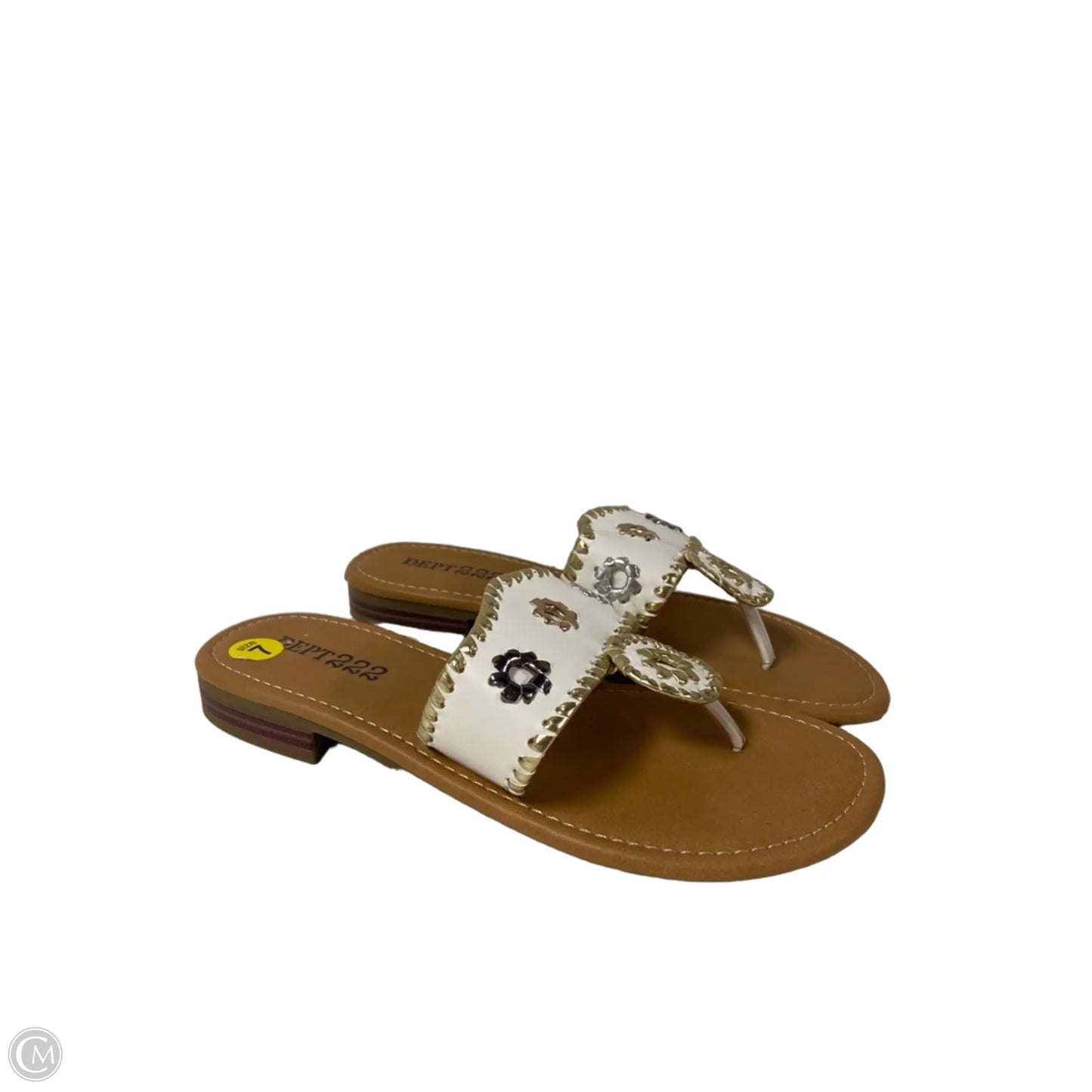 Sandals Flip Flops By Dept 222 In White, Size: 7