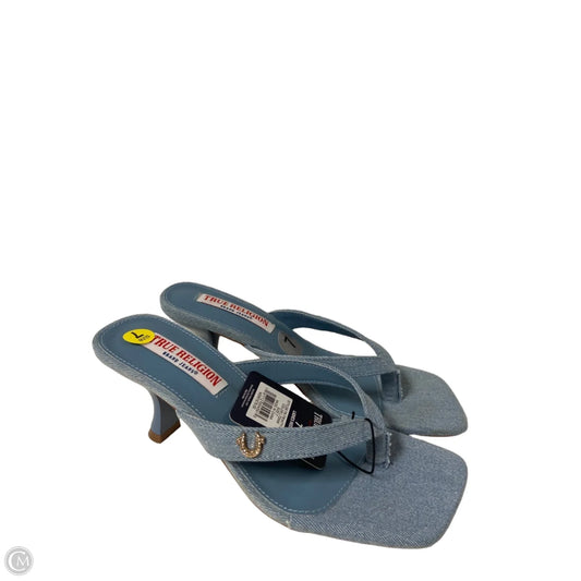 Sandals Heels Stiletto By True Religion In Blue Denim, Size: 7