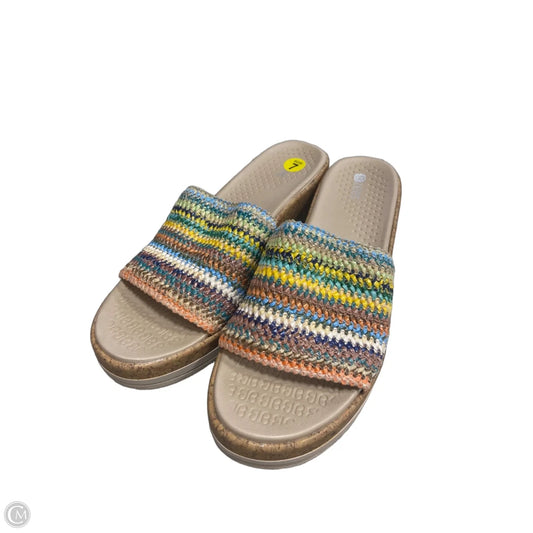 Sandals Heels Wedge By Bzees In Multi-colored, Size: 7
