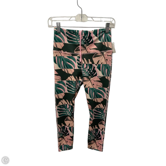 Athletic Leggings By Nike In Green & Pink, Size: S