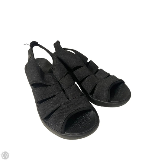 Sandals Heels Wedge By Bzees In Black, Size: 7.5