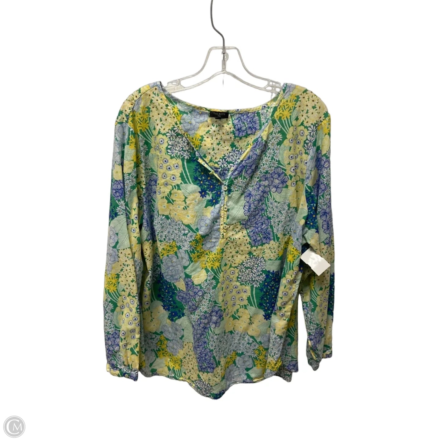 Top Long Sleeve Basic By Talbots In Green, Size: 2x