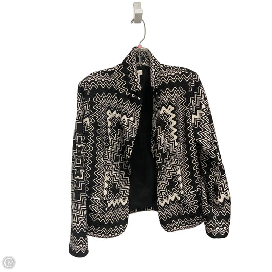 Blazer By Chicos In Black & White, Size: M