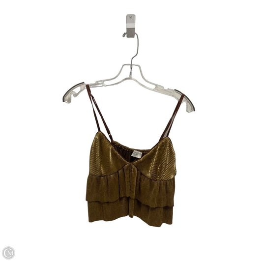 Top Sleeveless By Dress Forum In Brown & Gold, Size: S